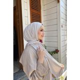 Sayra Shawl Kadın Taş Sandy Kumaş Hazır Şal Esnek ve Terletmeyen Özellikleriyle 70 x 185 cm