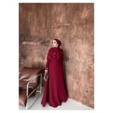 SAYRA Tesettür Taş İşlemeli Abiye Elbise – Leyla Model