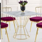 Says Metal Kare 90 x 90 cm Bordo Gold Masa