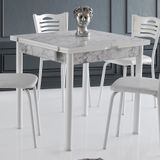 Says Metal Katlanır 75 x 80 Beyaz-Mermer Masa