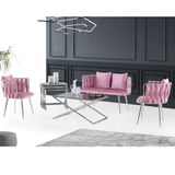 Says Metal Krom Pembe Çay Seti