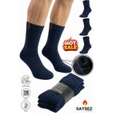 Saysez 3 Çift Termal Erkek Kışlık Soket Havlu Kalın Çorap Dikişsiz Lacivert Renk Premium Pamuk - 40 - 45