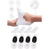 Saysez Bambu Erkek Babet Beyaz Çorap Dikişsiz Görünmez Kaydırmaz Topuk Silikonlu Premium Spor 4'lü Paket - 40 - 45