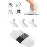 Saysez Bambu Erkek Patik Düz Renk Çorap Dikişsiz Premium 3'lü Paket - Beyaz - 40 - 45