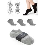 Saysez Bambu Erkek Patik Düz Renk Çorap Dikişsiz Premium 3'lü Paket - Gri Melanj - 40 - 45