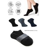 Saysez Bambu Erkek Patik Düz Renk Çorap Dikişsiz Premium 3'lü Paket - Siyah - Lacivert - Füme - 40 - 45