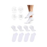Saysez Bambu Erkek Sneaker Beyaz Çorap Dikişsiz Görünmez Bilek Spor 4'lü Beyaz