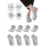 Saysez Bambu Erkek Sneaker Gri Melanj Renk Çorap Dikişsiz Görünmez Bilekte Spor Çorap Premium 4'lü Paket - 40 - 45