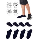 Saysez Bambu Erkek Sneaker Koyu Lacivert Çorap Dikişsiz Görünmez Bilekte Spor Çorap Premium 4'lü Paket - 40 - 45