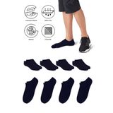 SAYSEZ Bambu Erkek Sneaker Koyu Lacivert Çorap Dikişsiz Görünmez Bilekte Spor Çorap Premium 4'lü Paket