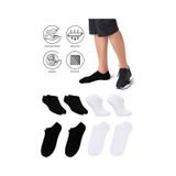 Saysez Bambu Erkek Sneaker Siyah-beyaz Çorap Dikişsiz Görünmez Bilek 4lü Siyah - Beyaz