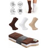 Saysez Bambu Erkek Soket Uzun Düz Beyaz-Kahve-Bej Çorap Dikişsiz Premium Paket 3'lü / Yıkamalı Kokulu Soft Çorap - 40 - 45 - Beyaz - Kahverengi - Bej