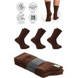 Saysez Bambu Erkek Soket Uzun Düz Kahverengi Çorap Dikişsiz Premium Paket 3'lü / Yıkamalı Kokulu Soft Çorap - 40 - 45