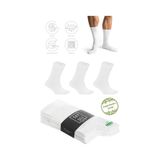 Saysez Bambu Erkek Soket Yazlık Uzun Düz Beyaz Çorap Dikişsiz Premium Paket 3'lü / Yıkamalı Soft Çorap Beyaz
