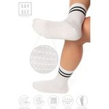 Saysez Bambu Kadın Kaydırmaz Taban Silikon Baskı Pilates Yoga Fitness Dans Aktivite Tenis Çorabı - Beyaz - 36 - 41