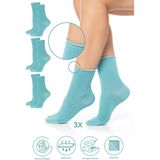 Saysez Bambu Kadın Lastiksiz Soket Dikişsiz Premium Çorap 3'lü Paket / Iz Bırakmaz / Sıkmayan Çorap - 36 - 40 - Su Yeşili