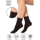 Saysez Bambu Kadın Lastiksiz Soket Dikişsiz Premium Çorap / Iz Bırakmaz / Sıkmayan Çorap - Kahverengi - 36 - 40