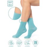 Saysez Bambu Kadın Lastiksiz Soket Dikişsiz Premium Çorap / Iz Bırakmaz / Sıkmayan Çorap - Su Yeşili - 36 - 40