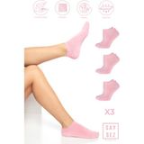 Saysez Bambu Kadın Patik Düz Çorap Dikişsiz Premium 3'lü Paket - Pembe - 36 - 40