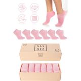 Saysez Bambu Kadın Patik Düz Çorap Dikişsiz Premium Kutulu 6'lı Paket - Pembe - 36 - 40