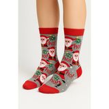 Saysez Unisex Yılbaşı Desenli Renkli Soket Çorap Christmas Happy New Year - 35 - 42 - Çok Renkli
