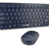 Saywin Bluetooth Klavye Mouse Set Yuvarlak Tuşlu Ev ve Ofis Kullanımına Uygun Türkçe Q Taşınabilir Kablosuz Klavye Lacivert Renk SW-500