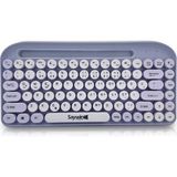 Saywin Bluetooth Klavye Renkli Retro Kablosuz Klavye Daktilo Görünümlü Tuş Tasarımı Şık ve Kullanışlı Telefon Koyma Gözü Pilli Türkçe Q Klavye SW-05 (Mor)