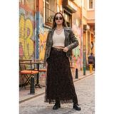 SAYZEN YOUR SHİNE ÇİÇEK DESENLİ FLOG ETEK Kahverengi 38