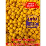 Sazan Boncuğu 8 Mm Kulplu Sarı 100 Adet Plastik Dip Balıkçı Boncuk
