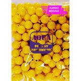 Sazan Boncugu 8 Mm Kulplu Sari 50 Adet Plastik Dip Balikci Boncuk