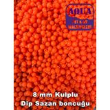 Sazan Boncuğu 8 Mm Kulplu Turuncu 50 Adet Plastik Dip Balıkçı Boncuk Orange Carp Fish Food