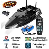 SAZAN YEMLEME BOTU Flytec V803 Pro 500M Menzilli, GPS'li, 200 Konumlu, Oto Eve Dönüş, Yüksek Kapasiteli Batarya, 25Km/S Hızlı Balık, Sazan Yemleme Teknesi ve Botu + Çantalı +Ekstra Bataryalı