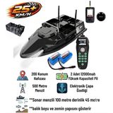 SAZAN YEMLEME BOTU Flytec V803 Pro 500M Menzilli, GPS'li, 200 Konumlu, Oto Eve Dönüş, Yüksek Kapasiteli Batarya, 25Km/S Hızlı Balık, Sazan Yemleme Teknesi ve Botu + Çantalı Sonar + Ekstra Bataryalı
