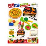 SAZE 2’li Set Pizza ve Mangal Oyuncak Seti – Barbekü Grill Oyunu, Kesilebilir Pizza, Mutfak Aksesuarları Çocuk Oyuncağı 3+ Yaş