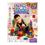 SAZE 70 Parça 3,75 CM Manyetik Yapı Blokları Eğitici Zeka ve İnşa Oyuncak Seti