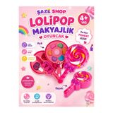 SAZE Şaze Shop Lolipop Makyaj Seti Oyuncak 4+ Yaş Pigmentli Çocuk Makyaj Paleti Rol Oyun Seti