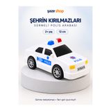 SAZE Şaze Shop Sürtmeli Oyuncak Polis Arabası 12 cm 2+ Yaş – Şehrin Kırılmazları