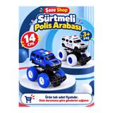 SAZE Şaze Shop Sürtmeli Polis Arabası 14 cm Büyük Tekerlekli Oyuncak Arazi Aracı 3+ Yaş