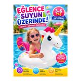 SAZE Şişme At Figürlü Çocuk Yüzme Simidi 3-6 Yaş Renkli Havuz Deniz Oyuncağı