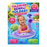 SAZE Şişme Tavus Kuşu Çocuk Yüzme Simidi 3-6 Yaş Renkli Havuz Deniz Oyuncağı