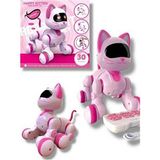 Saze Uzaktan Kumandalı 30 Fonksiyon Akıllı Interaktif Öğretici Robot Oyuncak Kedi - Pembe