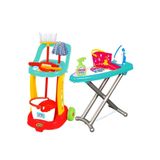 SAZE Yılbaşı Fırsatları Çocuk Oyuncak Temizlik Arabası Candy Ütü Masası Eğitici Set