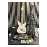 Sazhane Beyaz Hss Elektro Gitar Seti Full ( Gitar,amfi,stand,askı,kapo,yedek Tel,tuner,kablo,askı,kılıf