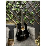 Sazhane Outlet 4/4 Flatolu Siyah Klasik Gitar Orta Seviye Kılıf-Pena Dahil Rahat Çalım