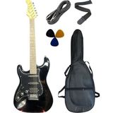 Sazhane Siyah Solak Elektro Gitar (Kılıf-Pena-Kablo-Askı)
