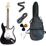 Sazhane Strat Kasa Hss Manyetik AEG100 Siyah Elektro Gitar(Kılıf-Pena-Kablo Dahil)