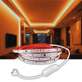 Sb-6508 LED Şerit, Metre Seçenekli, Beyaz ve Gün Işığı Şerit Led Işık, 120 Led/m, Silikonlu, 10 Cm Kesilebilir, Aç Kapat Butonlu Fişli, Tak Çalıştır, Gizli Işık Bandı, Mutfak Tezgah (Amber, 10 Metre)