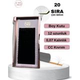 Sb Beauty Çek Bırak Ipek Kirpik, cc Kıvrım, 0.07 Kalınlık, Boy Kutu 12MM Uzunluk, 20 Sıra