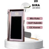 Sb Beauty Çek Bırak Ipek Kirpik, cc Kıvrım, 0.07 Kalınlık, Mix Kutu 9MM-14MM Uzunluk, 20 Sıra
