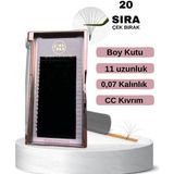 SB Beauty Shop Çek Bırak İpek Kirpik, CC Kıvrım, 0.07 Kalınlık Boy 20 Sıra Kutu 11 mm Uzunluk,